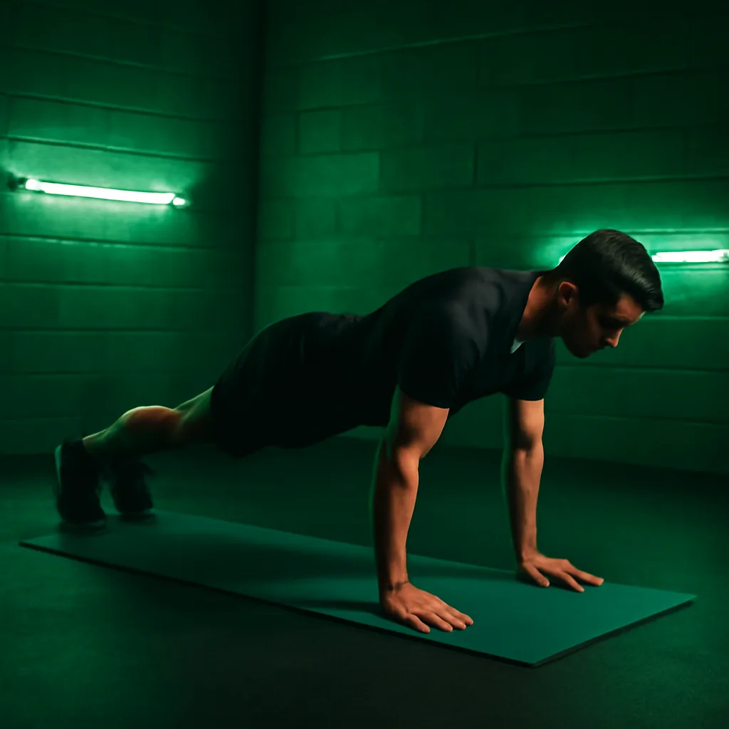 Gainage planche sur tapis